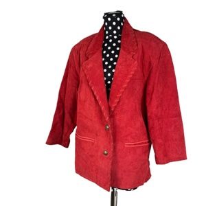 VINTAGE Fox Run Two Red Suede Coat Size small